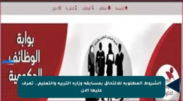 الشروط المطلوبة للالتحاق بمسابقة وزارة التربية والتعليم.. تعرف عليها الآن